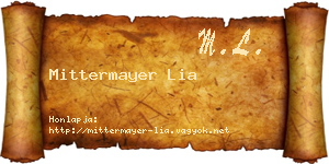 Mittermayer Lia névjegykártya